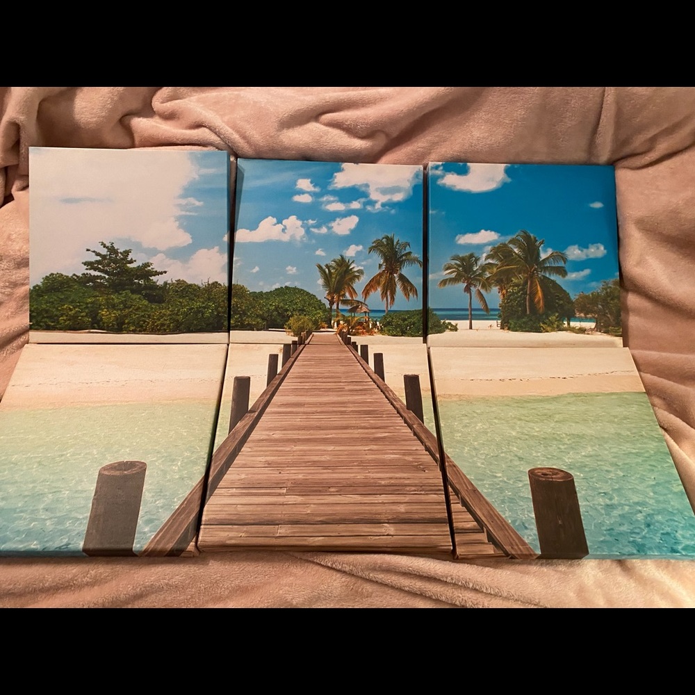 ⭐️ SOLD ⭐️ 6 Piece Beach Wall Art Canvas